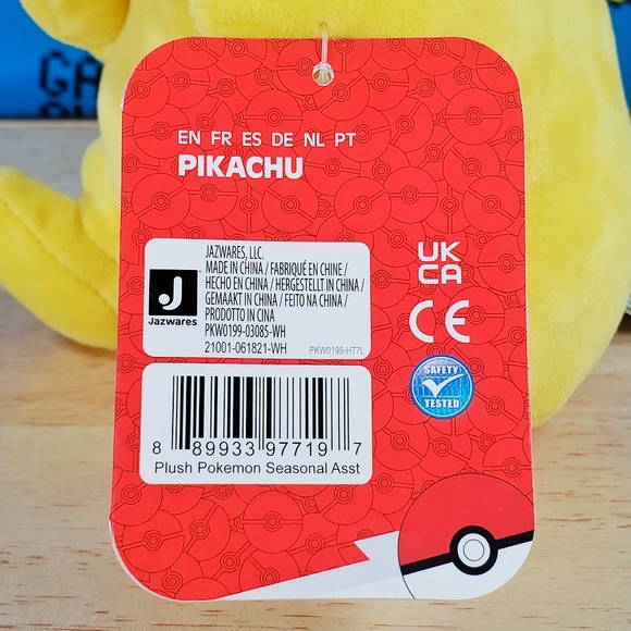 Jazwares Pokemon Pikachu with Santa Hat 7" 2021 UltraSoft Holiday Genuine Plush - Picture 11 of 11